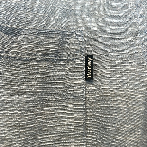 Hurley Light Blue Casual Button Down Shirt size medium. - Picture 3 of 12